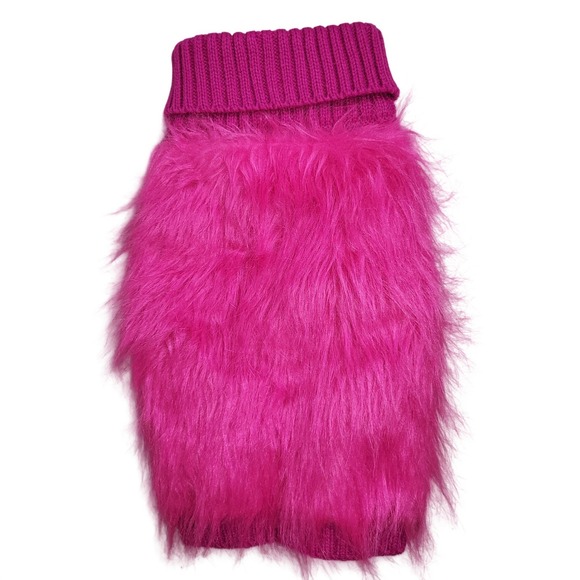 Fabdog Other - Fabdog Pink Faux Fur ~ Fuzzy‎ Furry Dog Sweater, Pet Clothes